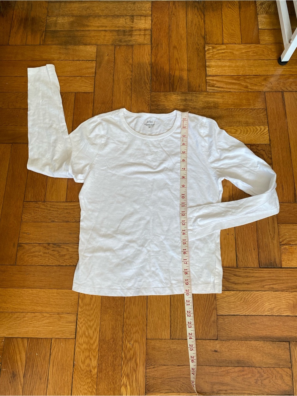 J.Crew Organic Slub White Long Sleeve Tee XS 100% Cotton Basic